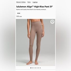 lululemon Align™ High-Rise Pant 31" Size 2